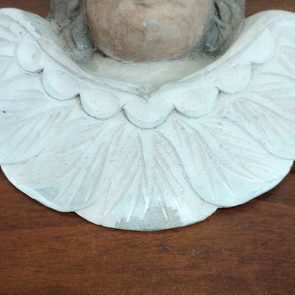 Vintage Hand Carved Wooden Putti Cherub Angel Wall Art ~ 10" x 7" - Picture 3 of 4